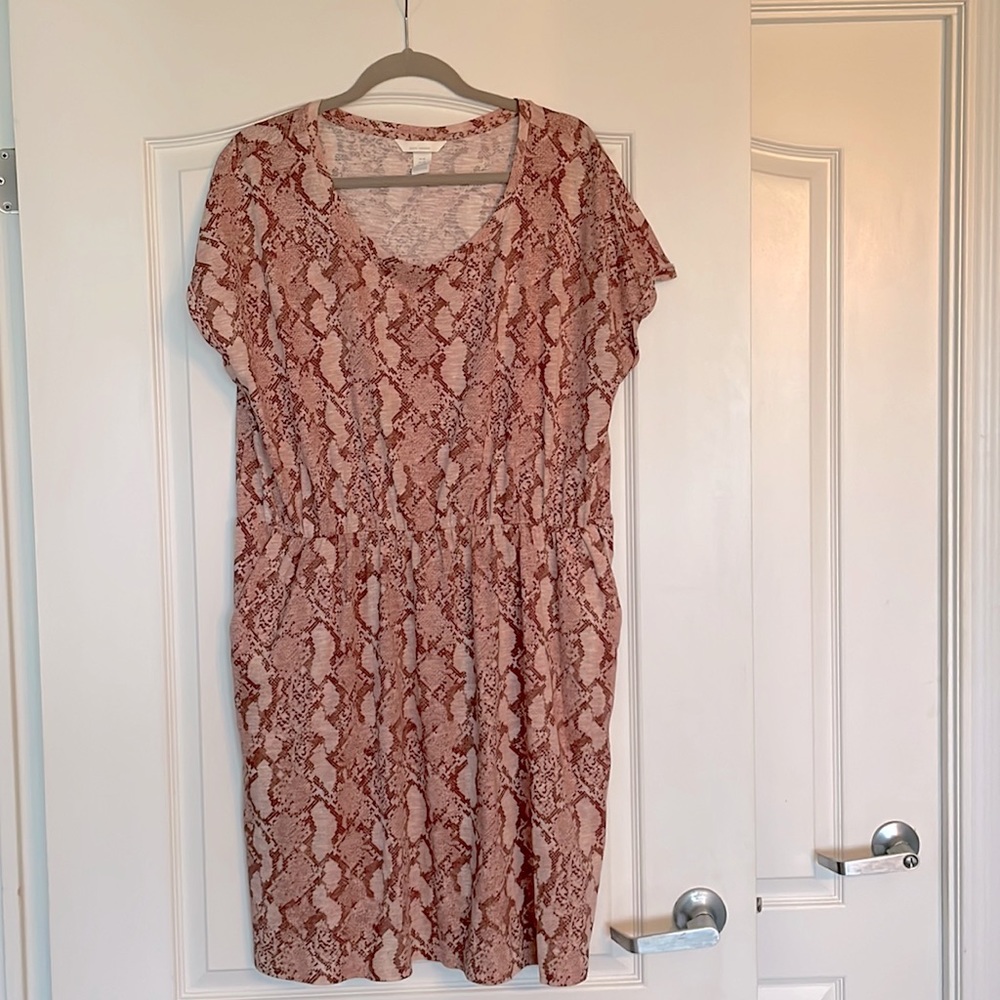 H&M Pink Snake Print Dress